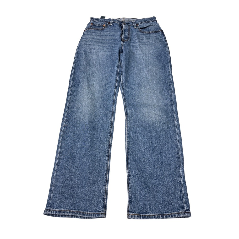 Levis Premium Big E 501 Curve Straight Leg Jeans Medium Wash Womens Blue W30 L30